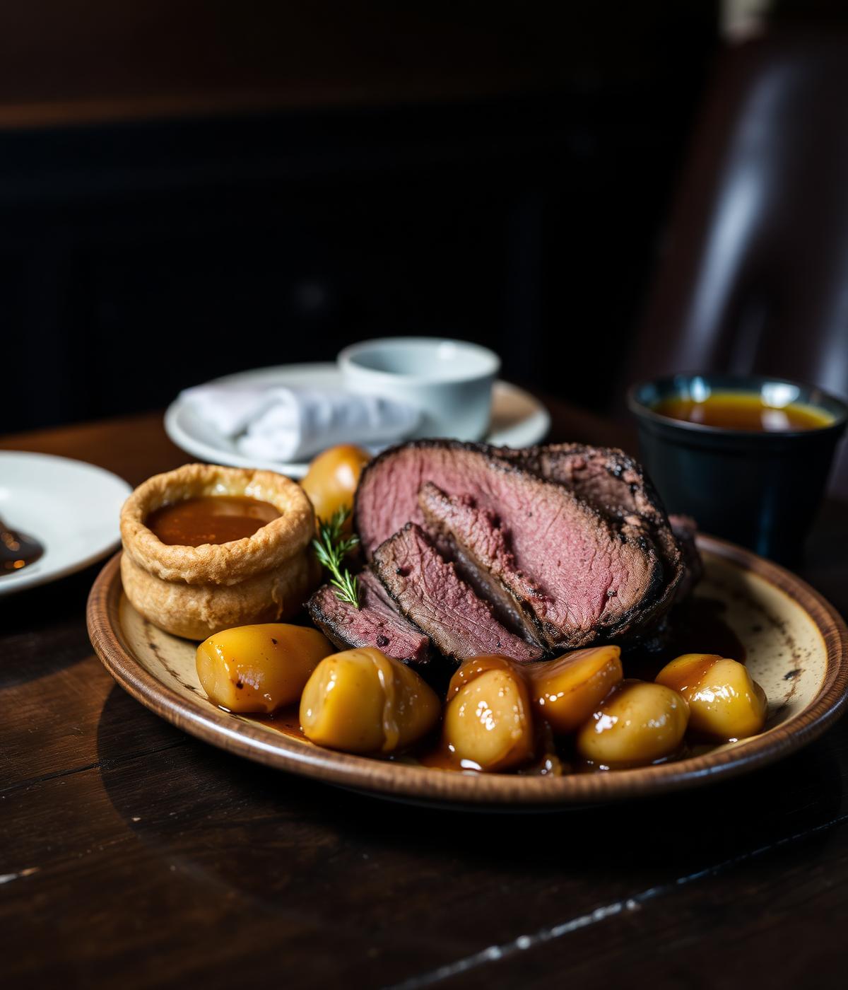 Sunday roast beef with Yorkshire pudding